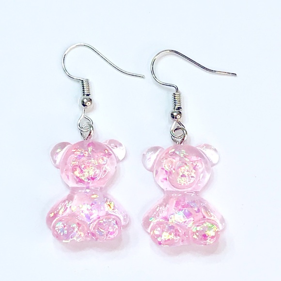 Shimmer bear earrings